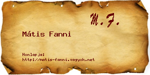 Mátis Fanni névjegykártya