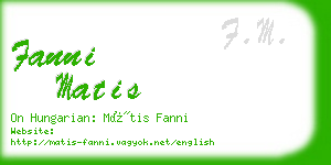 fanni matis business card